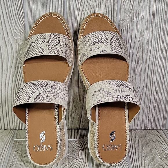 Franco Sarto Cappy Platform Slide Sandals Leather Snakeprint Womens Size 11 NEW - Picture 7 of 14
